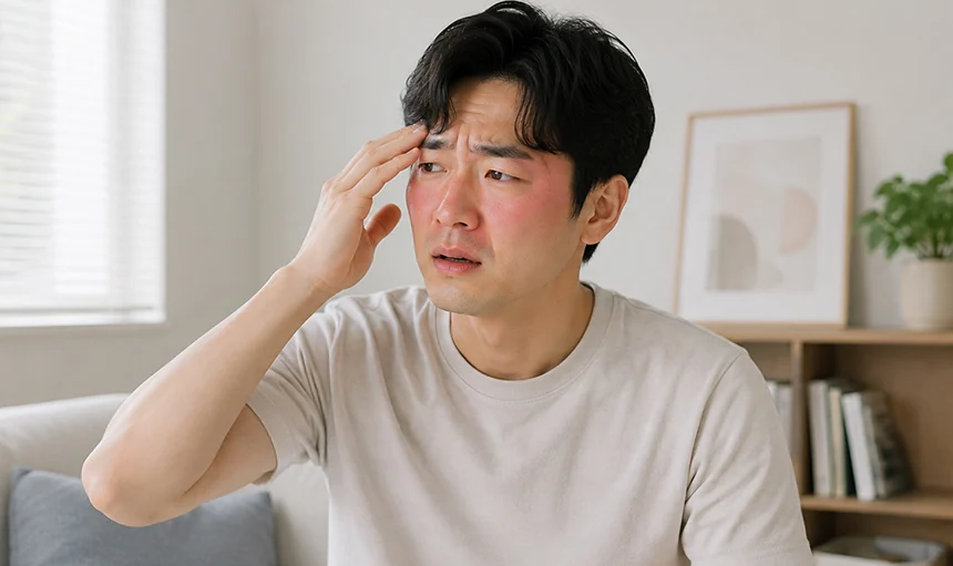 자율신경실조증 — 얼굴이나 등에 열이 오르는 느낌